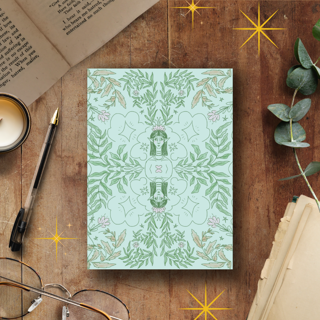 Green Lady, A5 Handmade Notebook