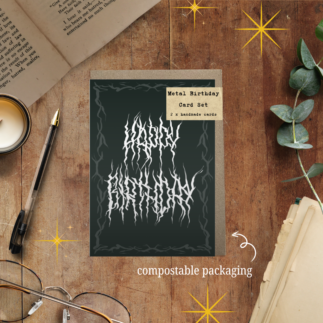 Metal Birthday Card Set