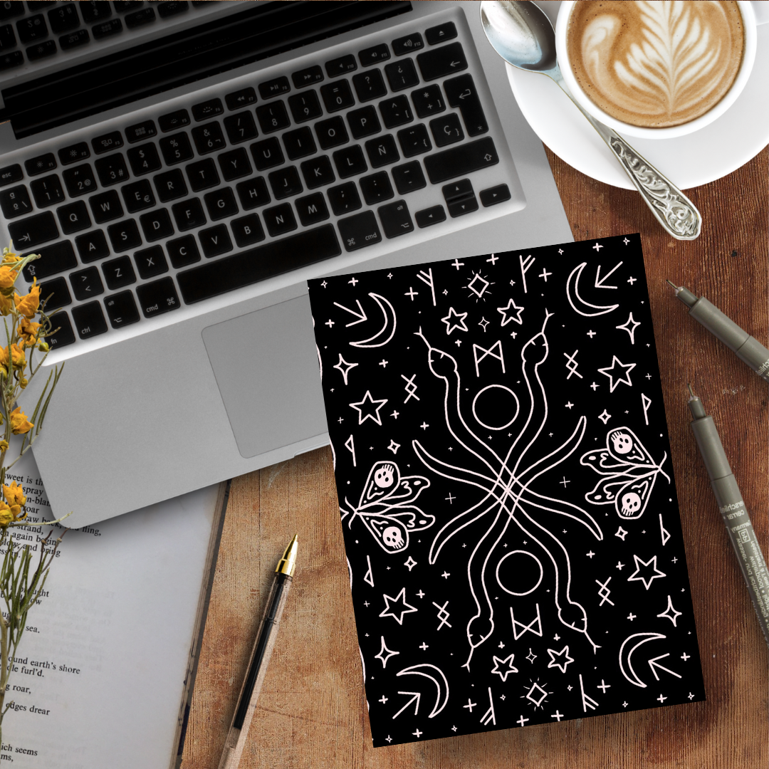 Snakes and Stars, A5 Handmade Notebook