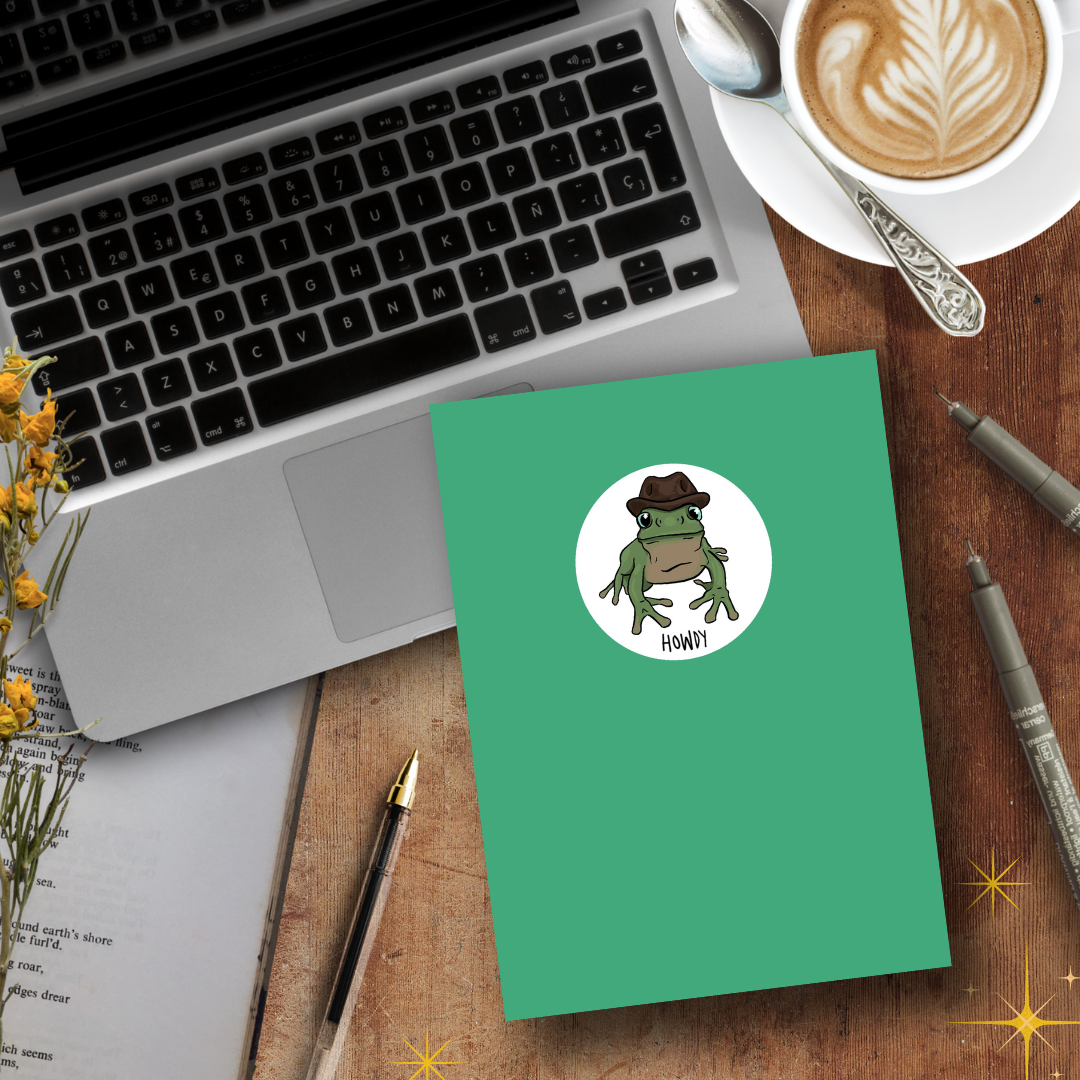 Howdy Frog, A5 Handmade Notebook