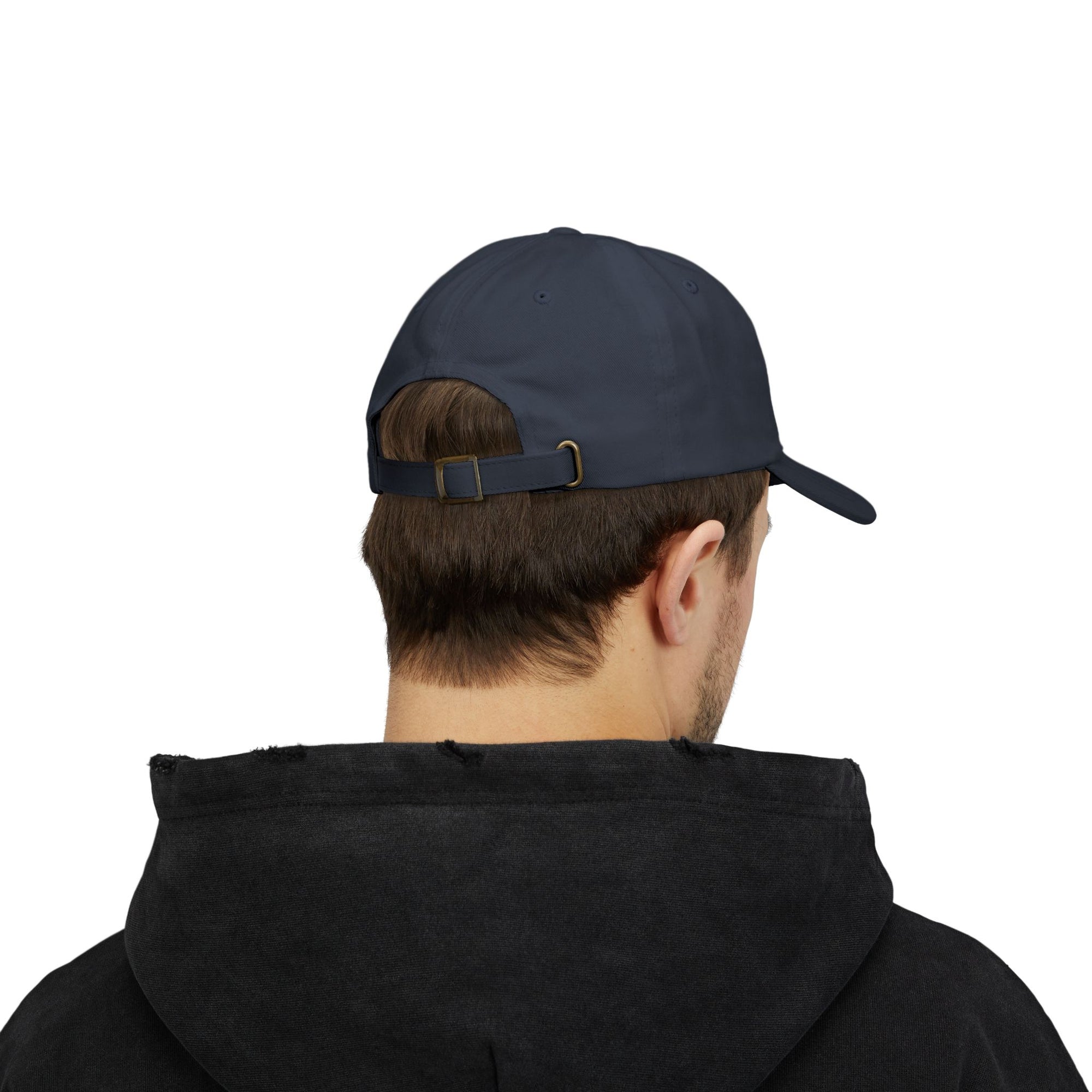 Embroidered Classic Dad Cap with Orange Moth Design