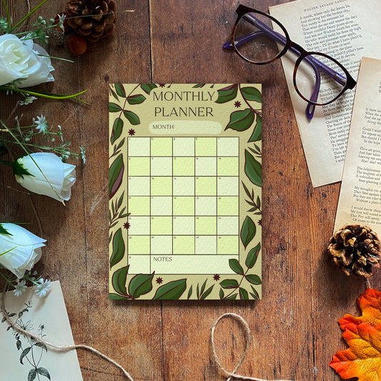 Green Leafy Monthly Planner