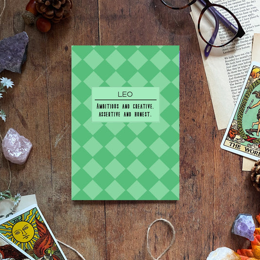Leo Checkered Zodiac Notebook
