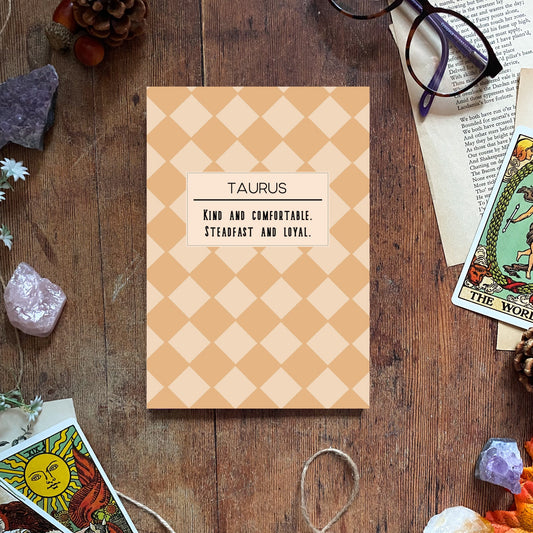 Taurus Checkered Zodiac Notebook