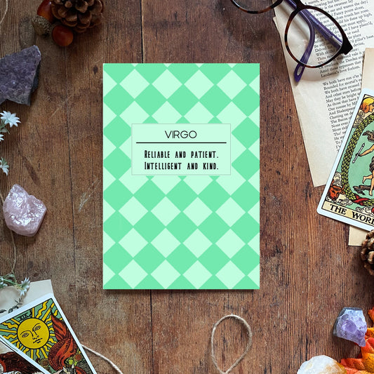 Virgo Checkered Zodiac Notebook