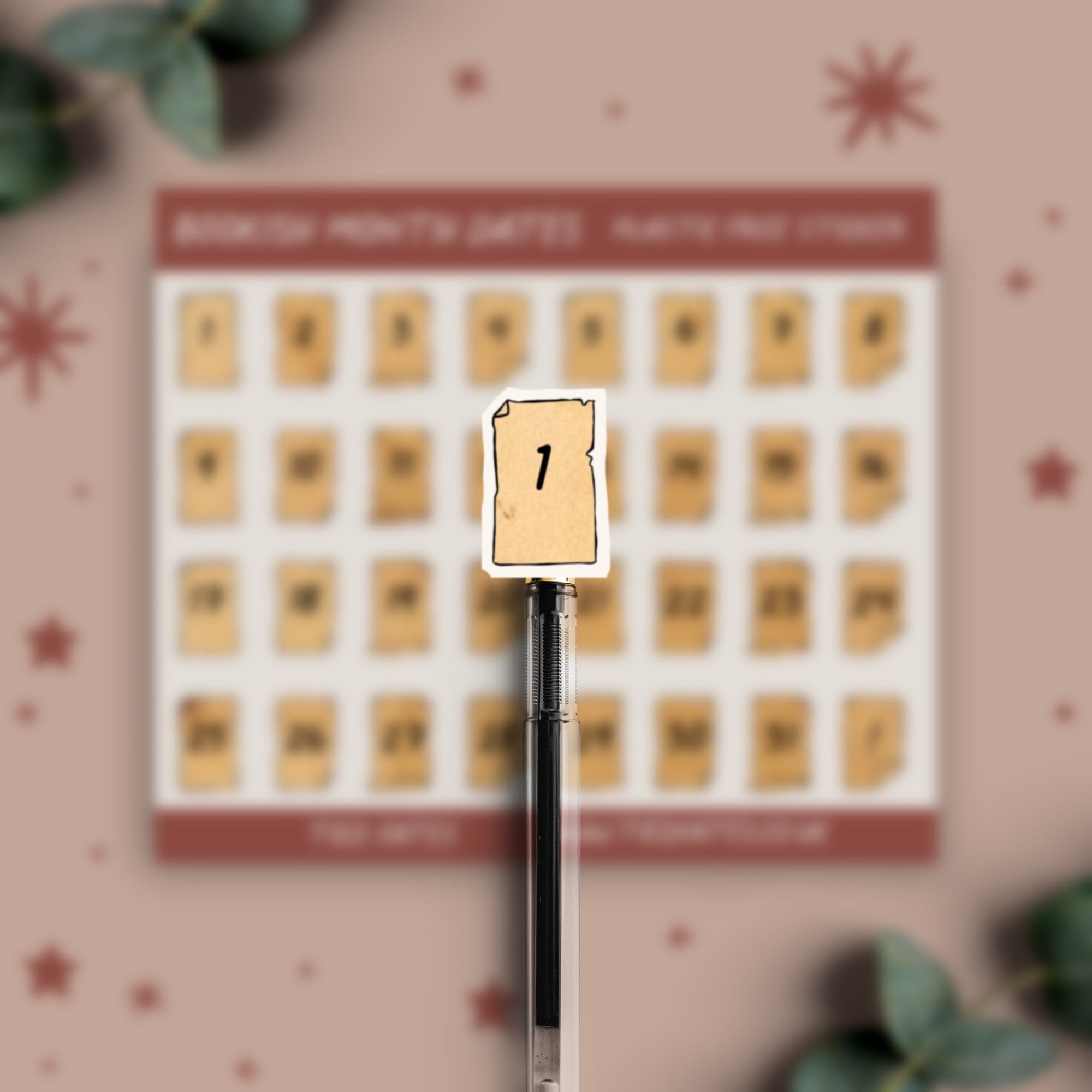 Bookish Month Dates, Sticker Sheet