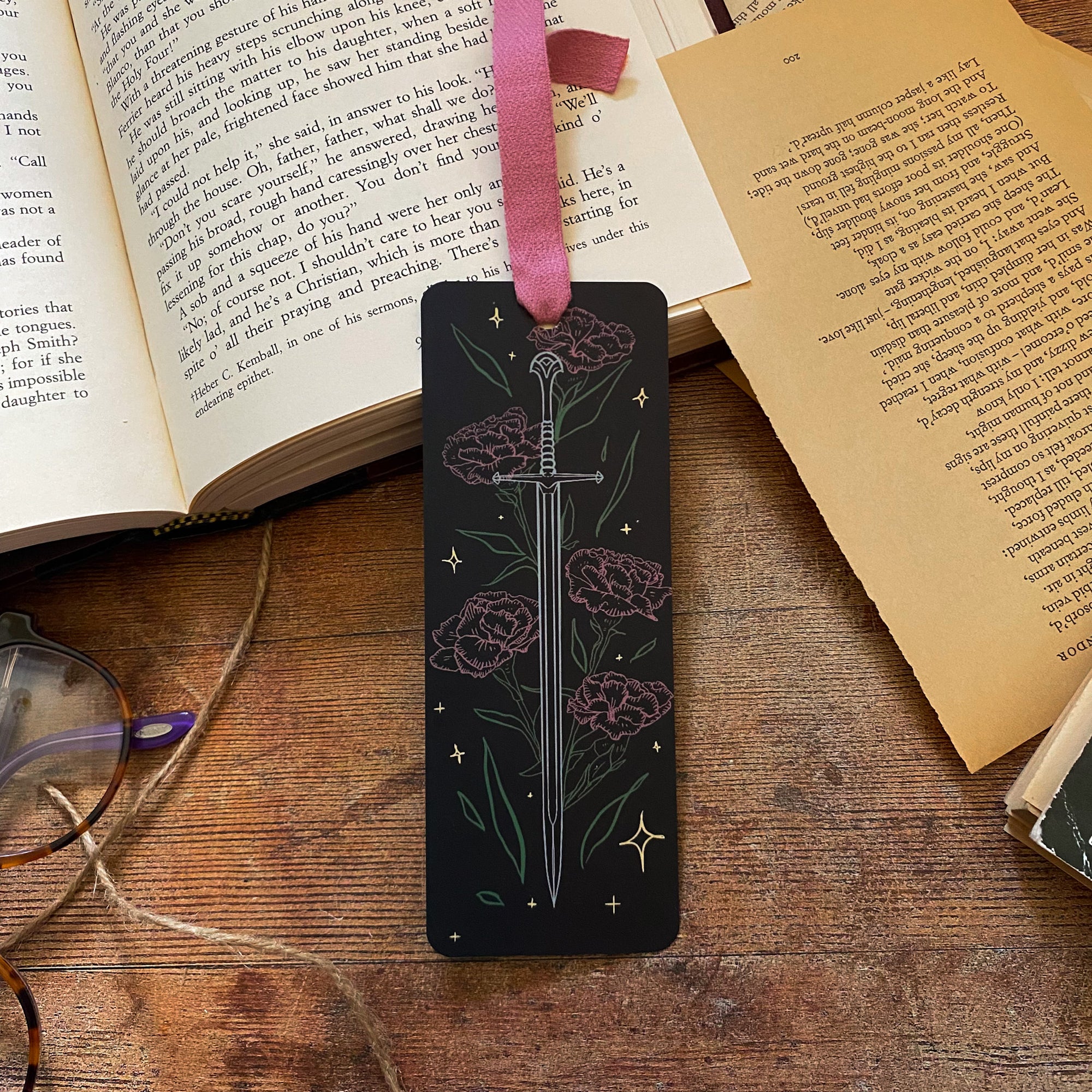 Sword and Flower Ribbon Bookmark