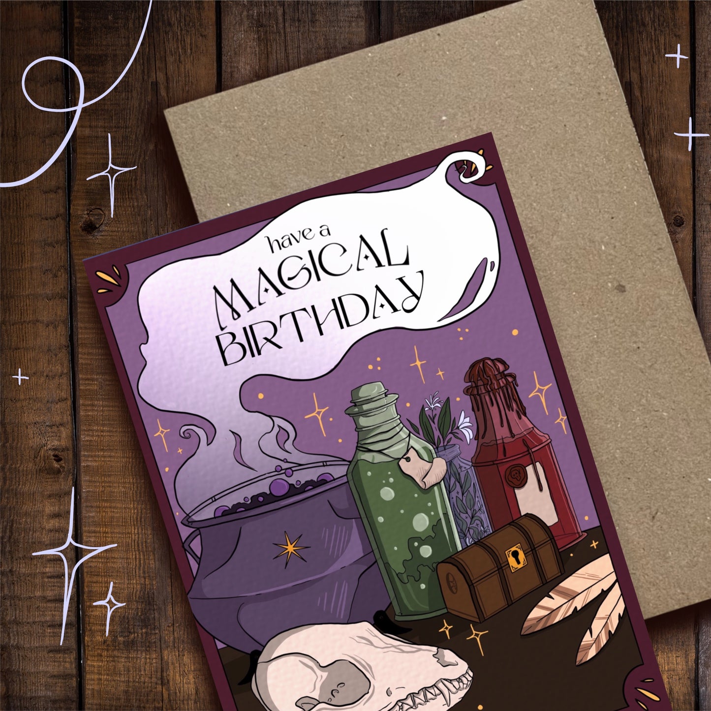 Witch's Desk, Birthday Card