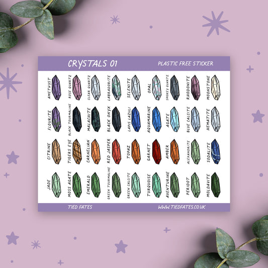 Crystals 01, Sticker Sheet