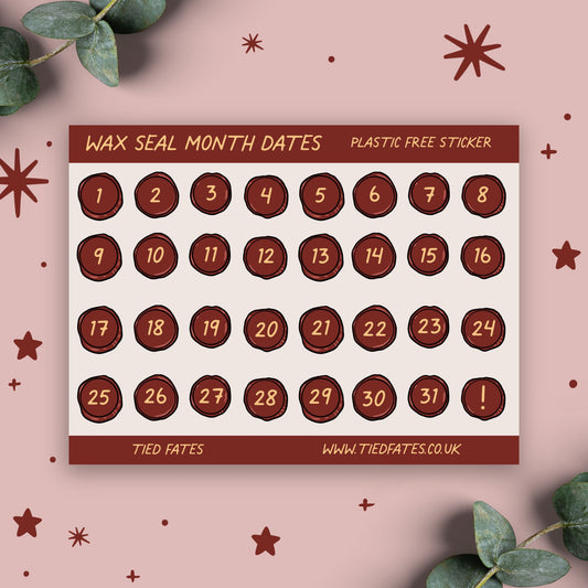Wax Seal Month Dates, Sticker Sheet