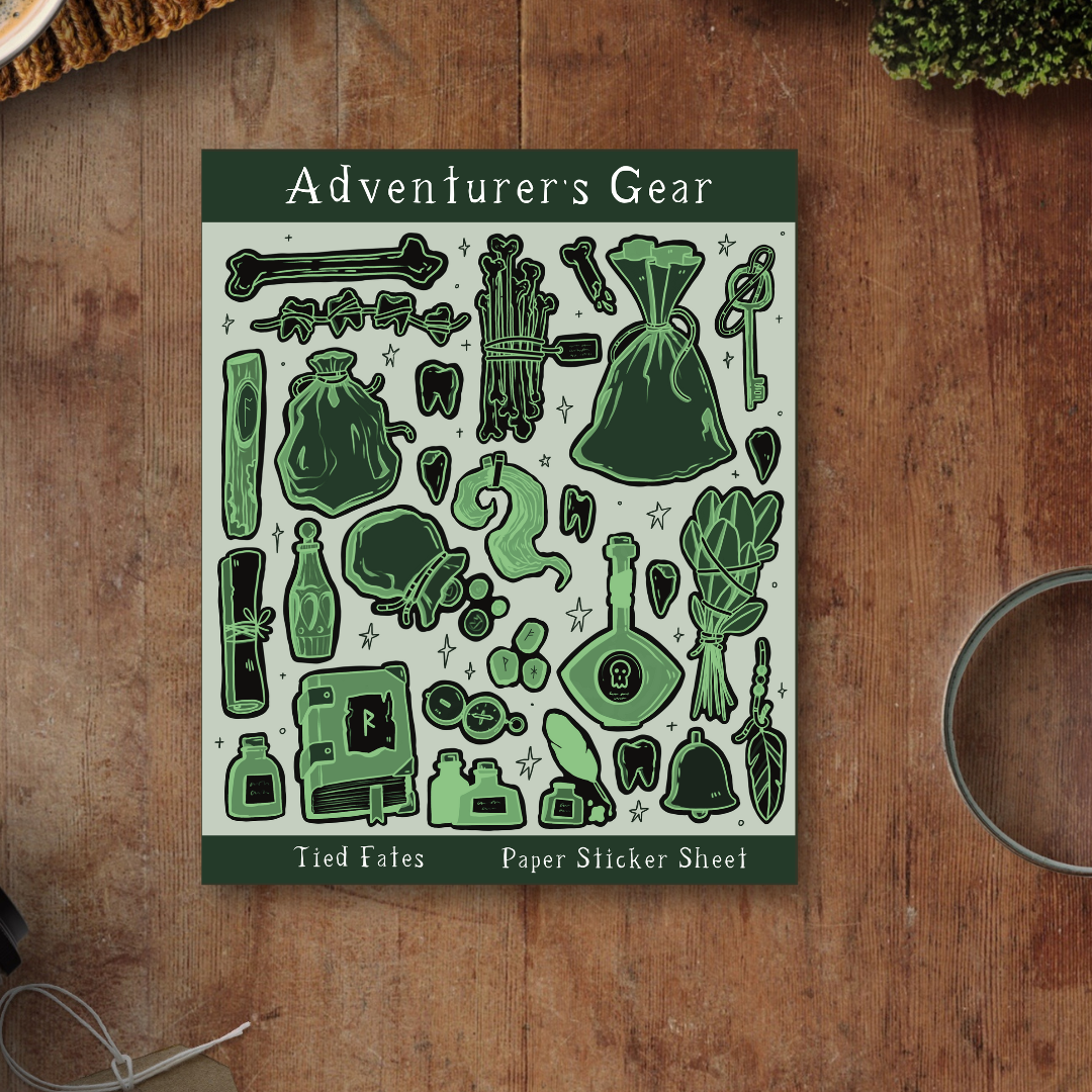 Forest Dweller Adventurer's Gear Sticker Sheet