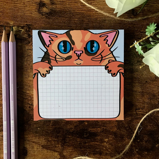 Ginger Cat Memo Pad, Square Notepad