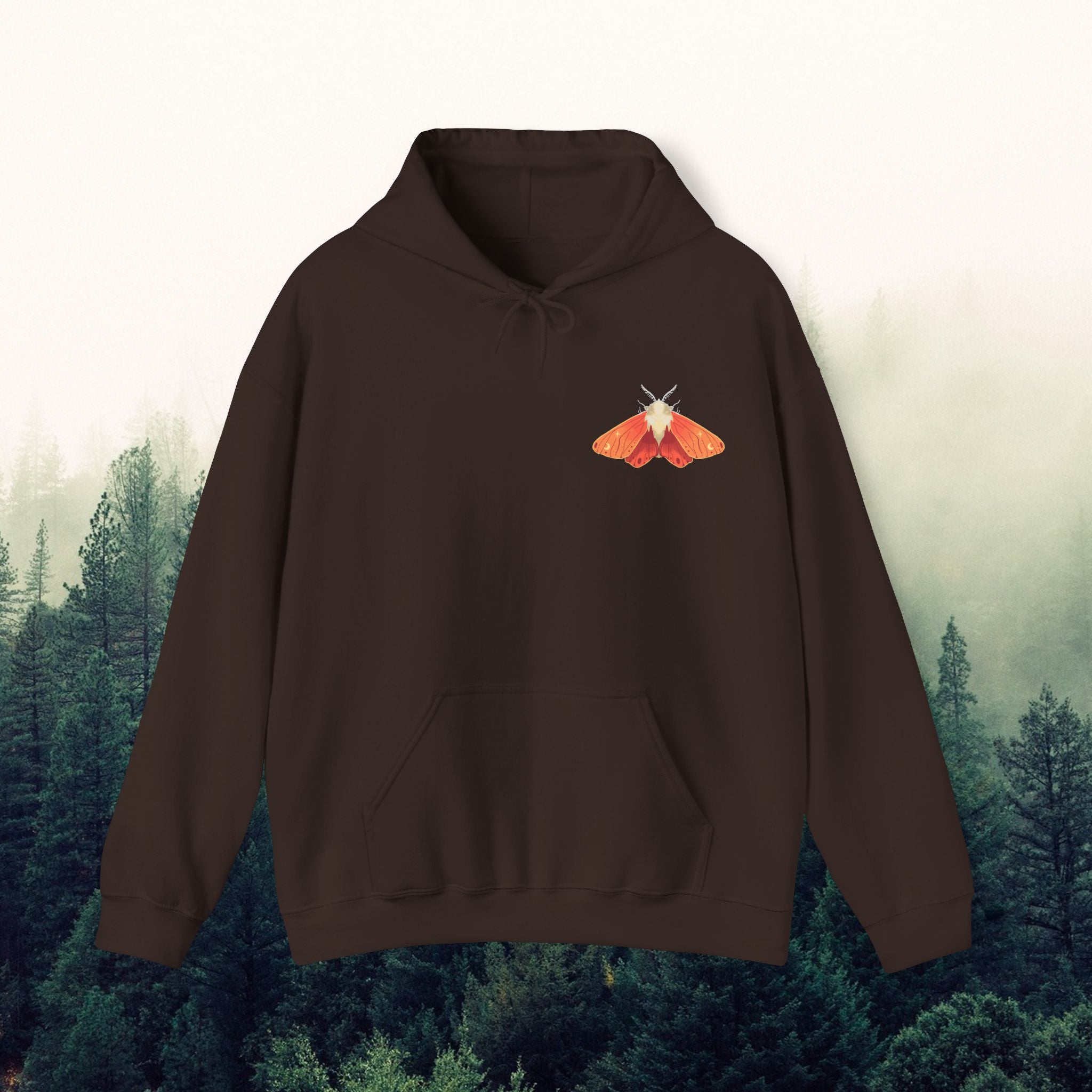 Lavendar Moth Unisex Hooded Sweatshirt - Nature-Inspired Design