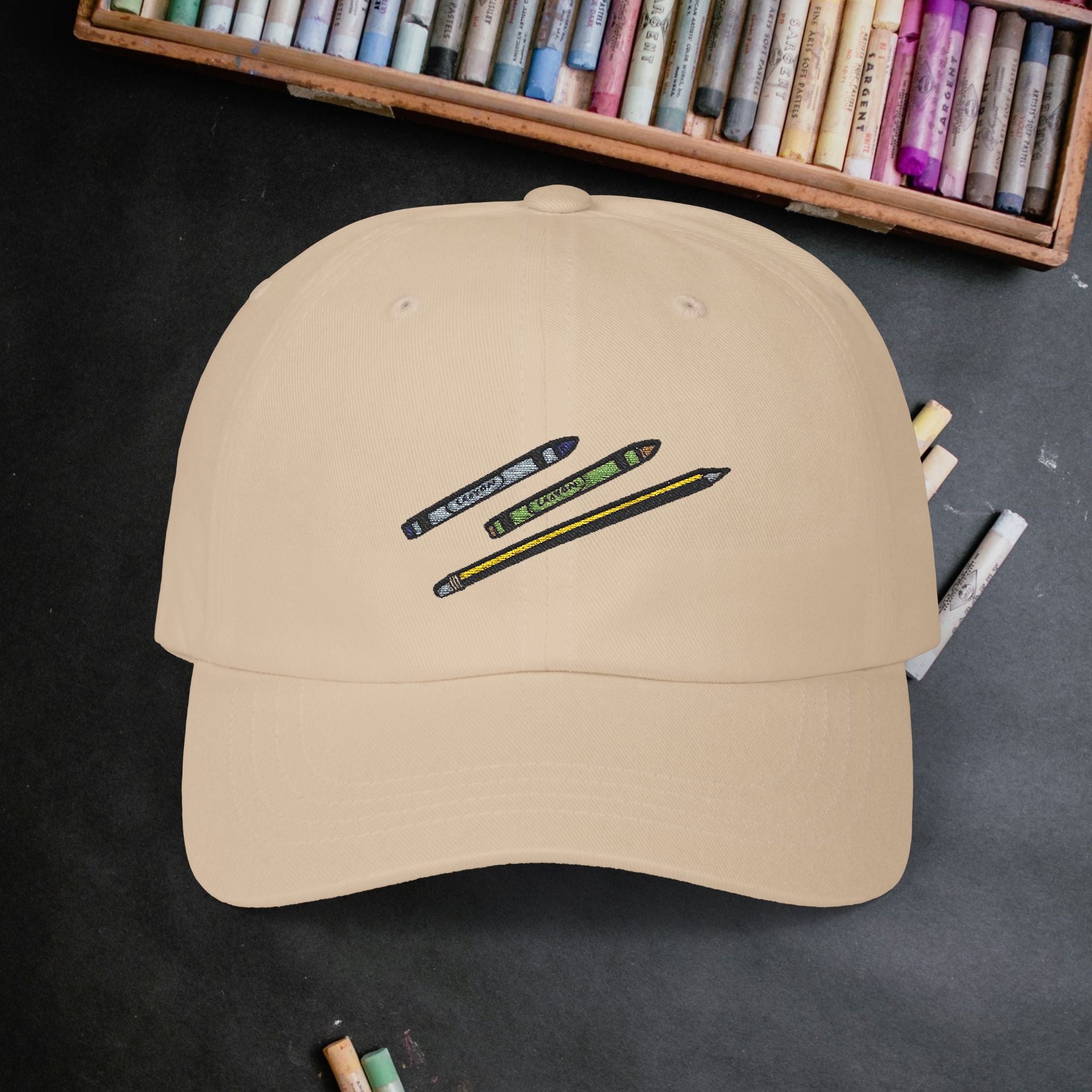 Creative Classic Dad Cap with Crayon Design
