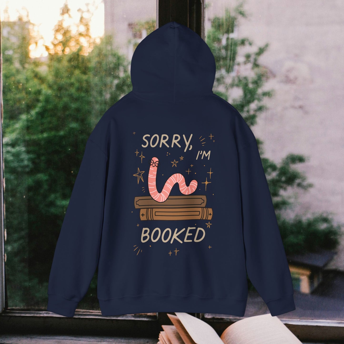 Funny Bookworm Hoodie - "Sorry, I'm Booked" Unisex Heavy Blend Sweatshirt