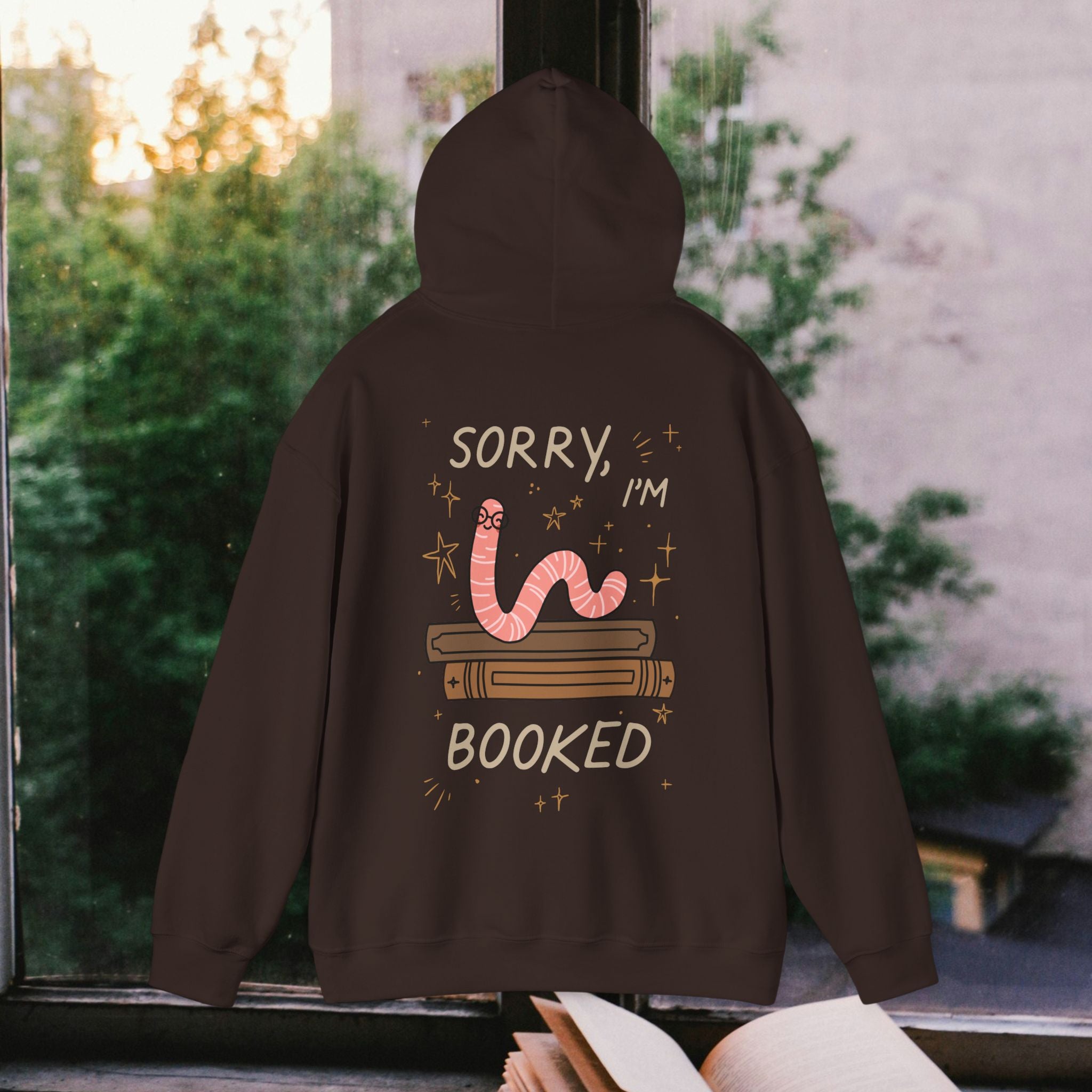 Funny Bookworm Hoodie - "Sorry, I'm Booked" Unisex Heavy Blend Sweatshirt