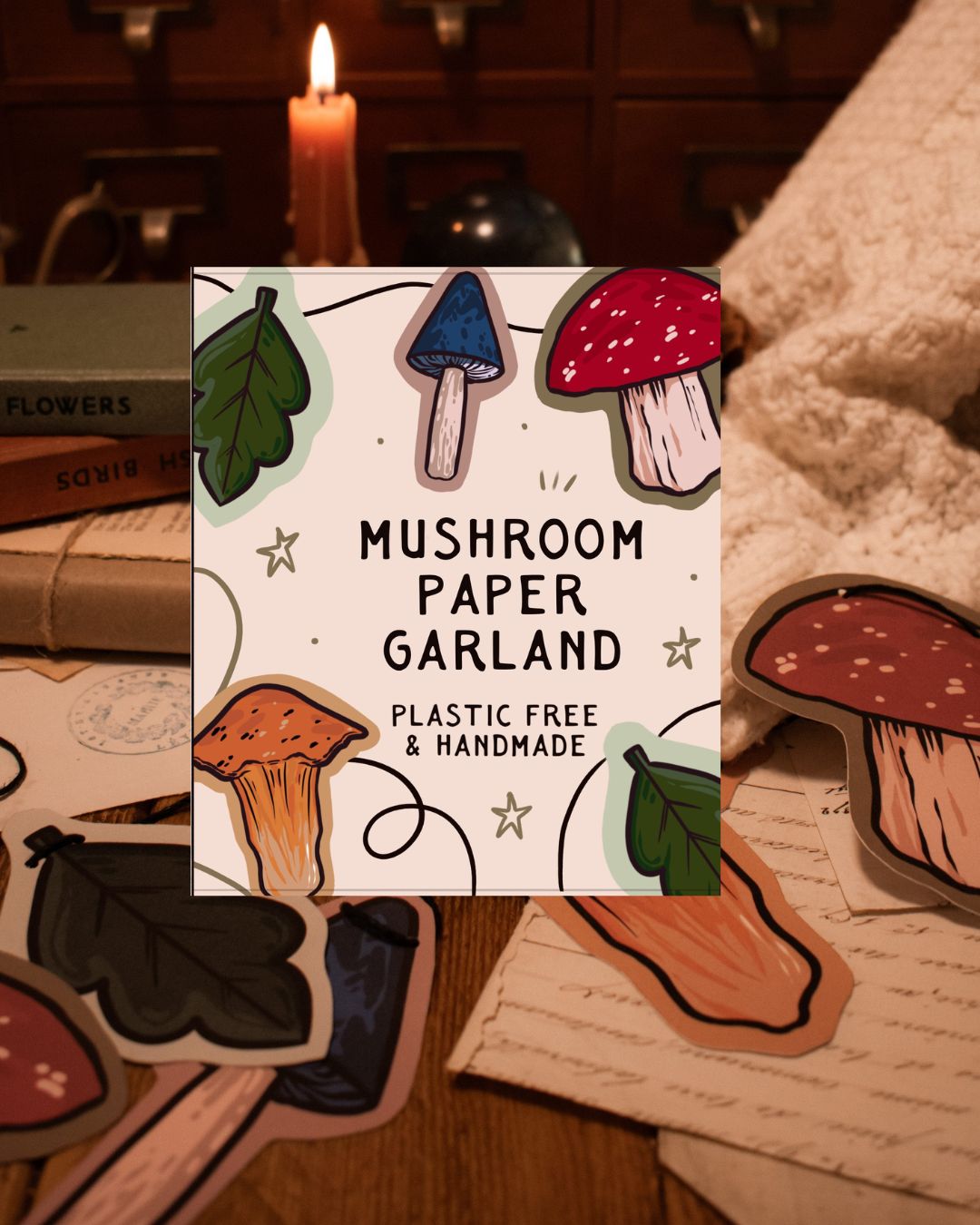 Mushroom Paper Garland