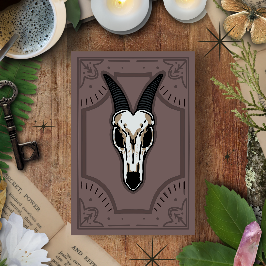 Ram Skull, A5 Handmade Notebook