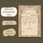 Romantic Reading Review Page Digital Download