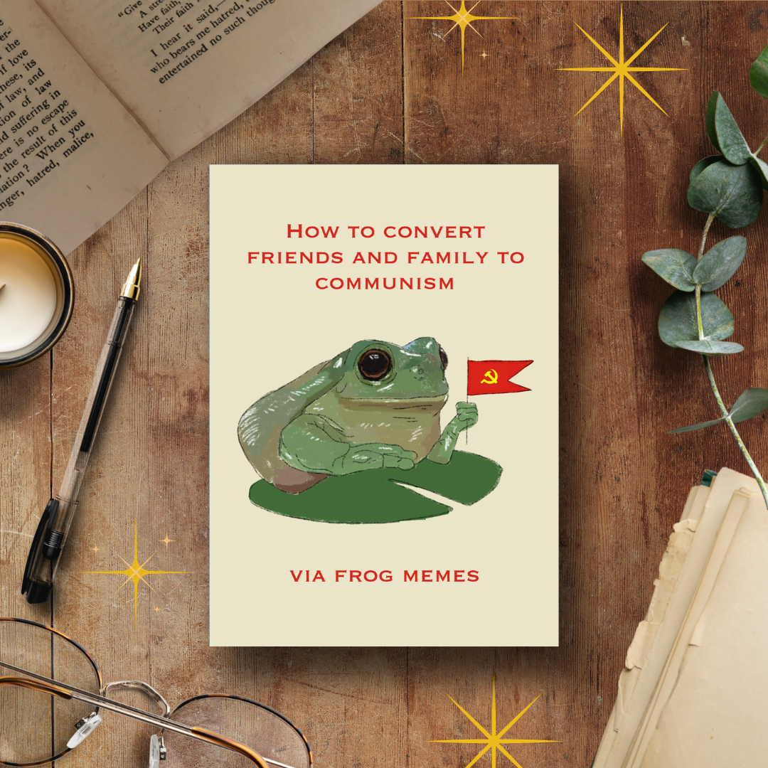 Communist Frog Meme, A5 Handmade Notebook