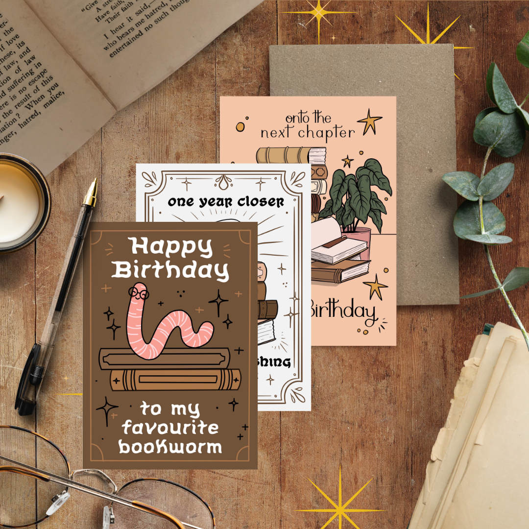 Bookish Birthday Card Set