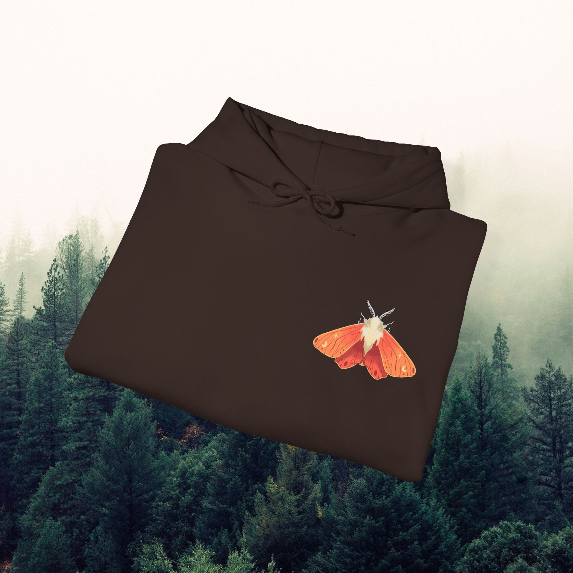 Lavendar Moth Unisex Hooded Sweatshirt - Nature-Inspired Design