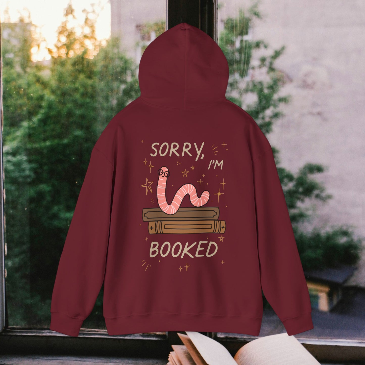 Funny Bookworm Hoodie - "Sorry, I'm Booked" Unisex Heavy Blend Sweatshirt