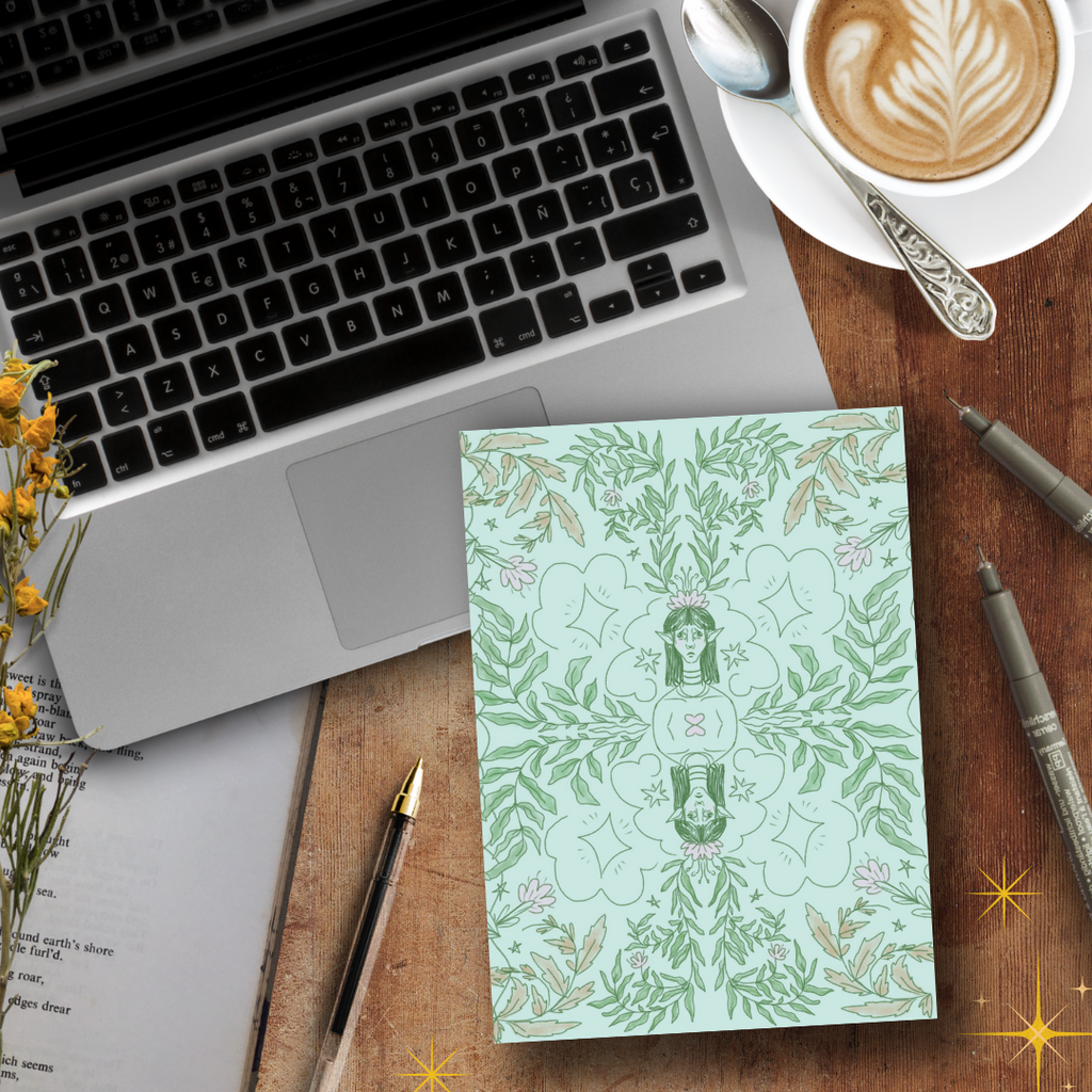 Green Lady, A5 Handmade Notebook