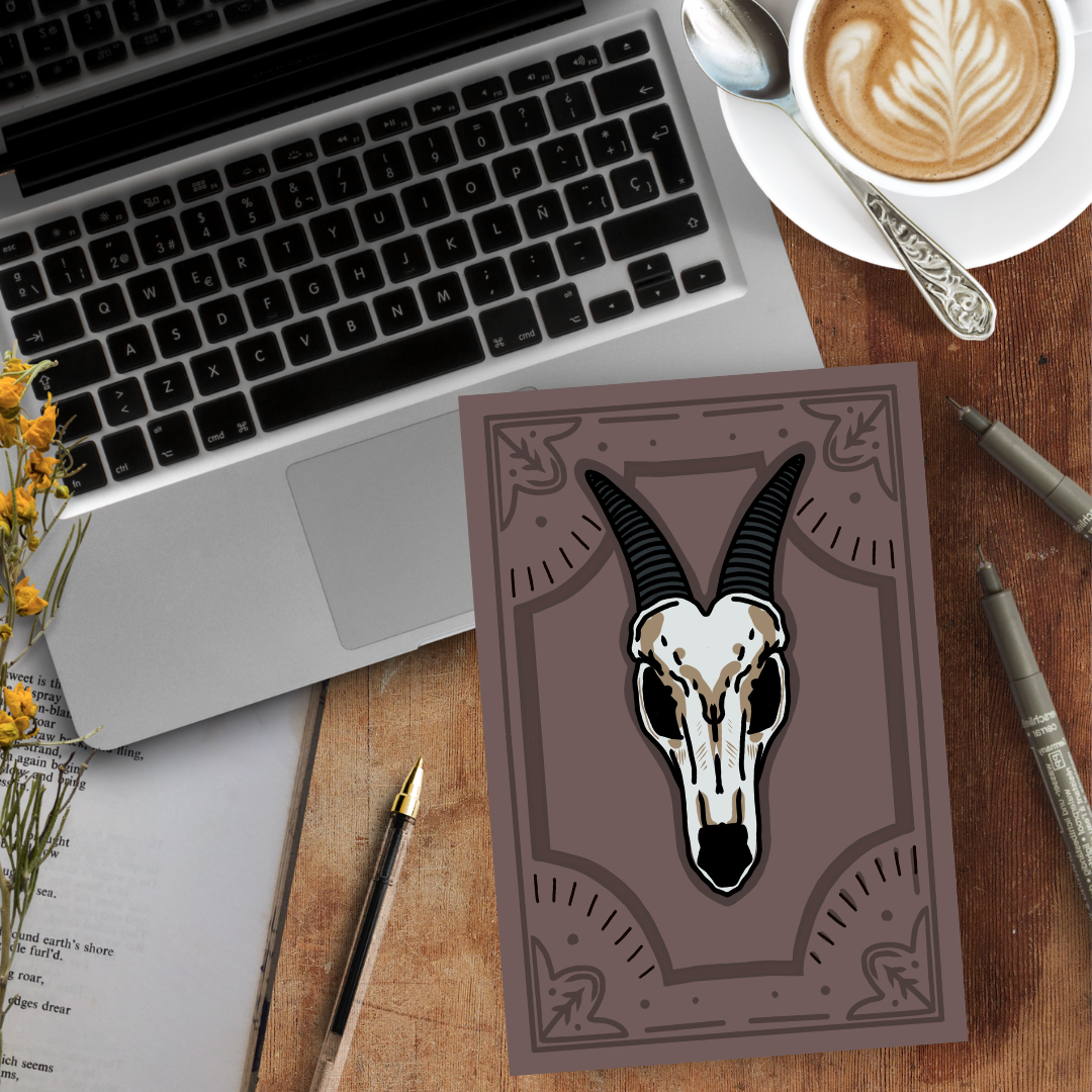 Ram Skull, A5 Handmade Notebook