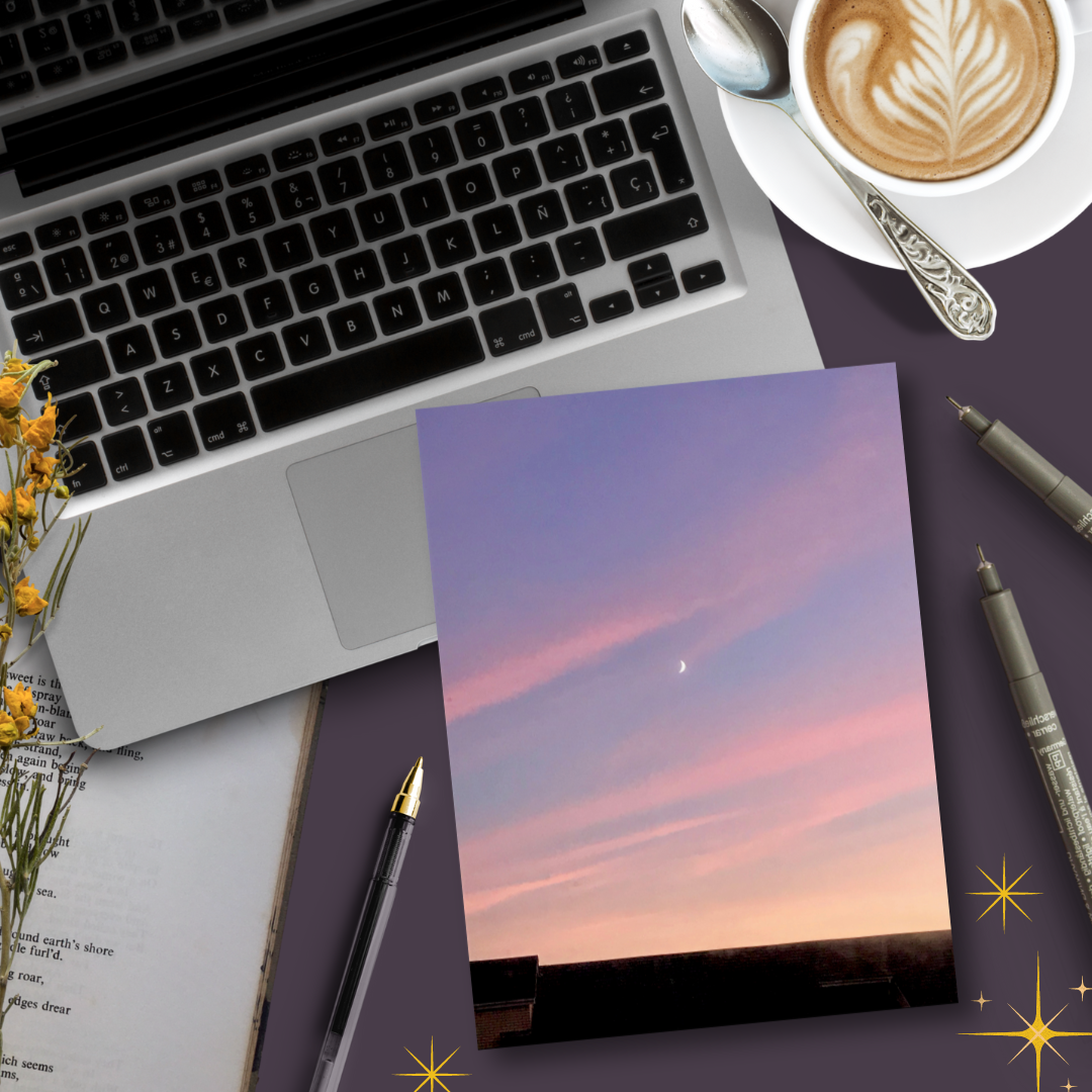 Moon and Sunset, A6 Notepad