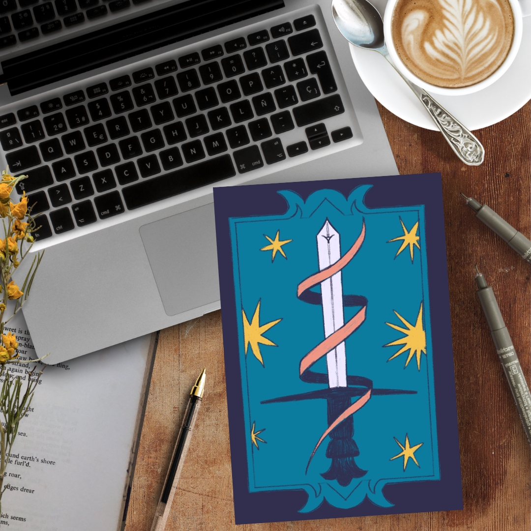 Whimsical Sword, A5 Handmade Notebook