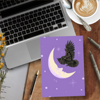 Moon and Raven, Softcover Notebook