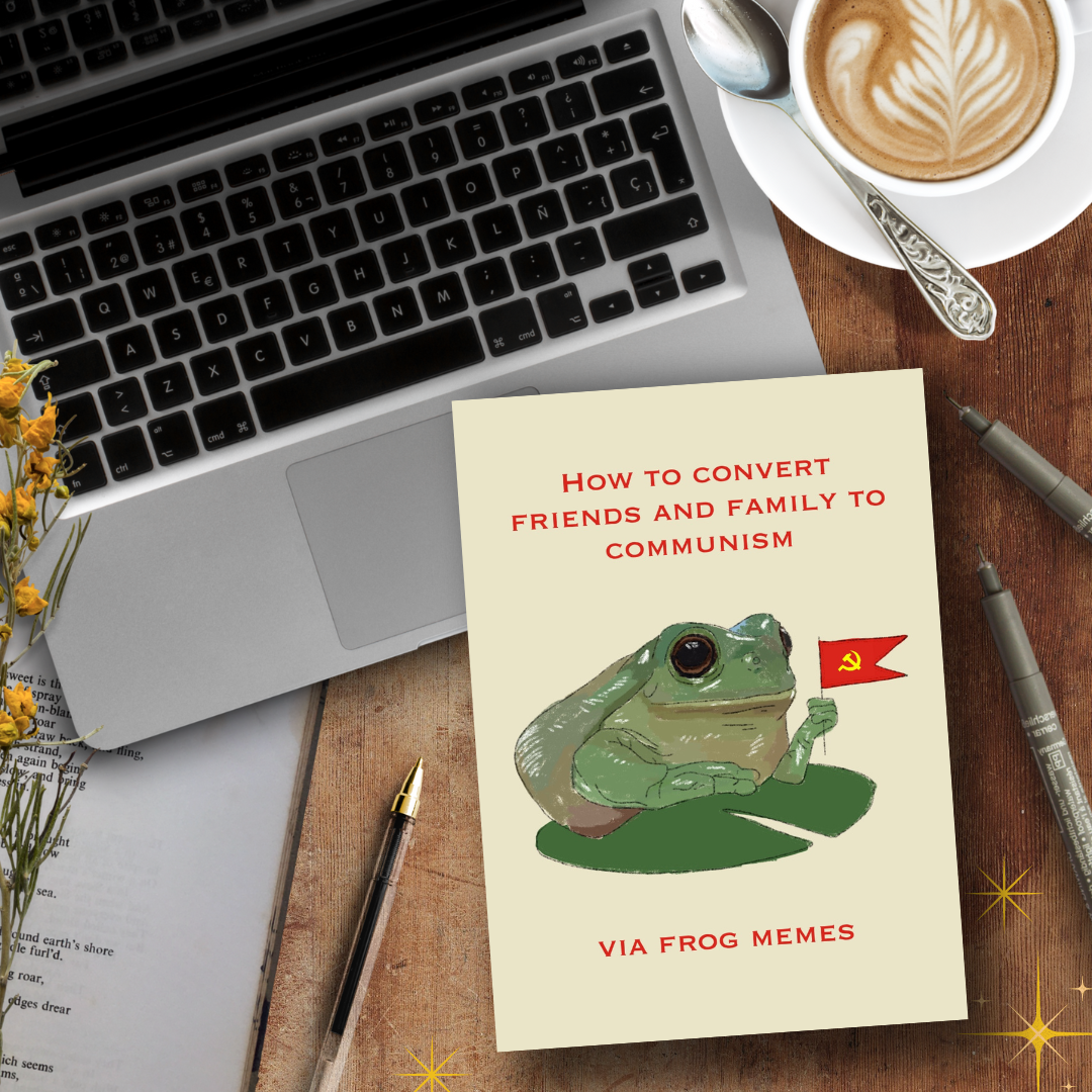 Communist Frog Meme, A5 Handmade Notebook