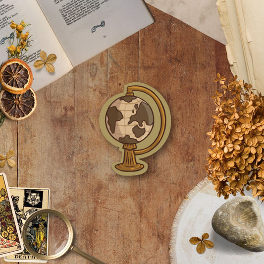 Vintage Globe, Die Cut Sticker