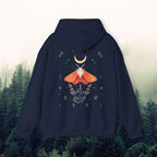 Lavendar Moth Unisex Hooded Sweatshirt - Nature-Inspired Design