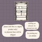 Morally Grey Character Book Review Page Digital Download