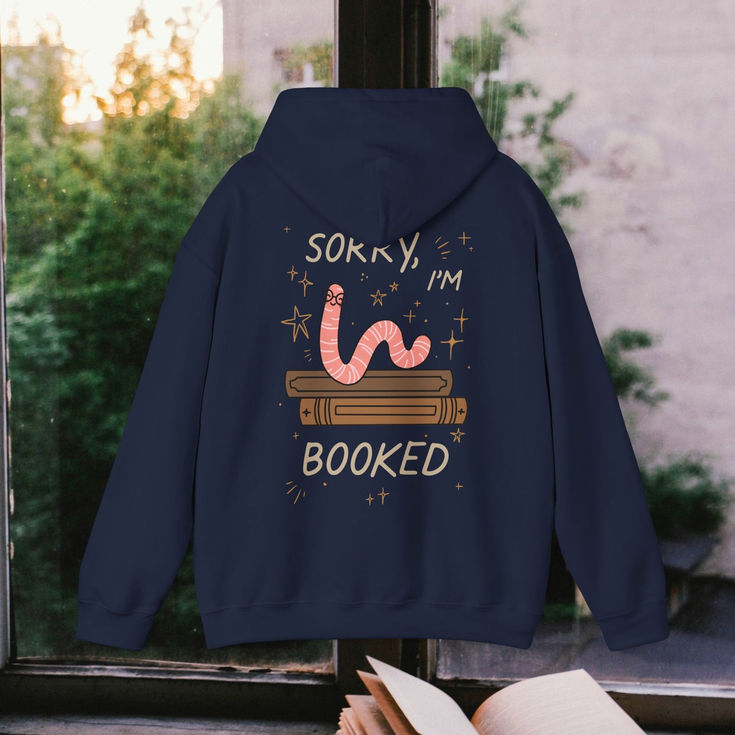 Funny Bookworm Hoodie - "Sorry, I'm Booked" Unisex Heavy Blend Sweatshirt