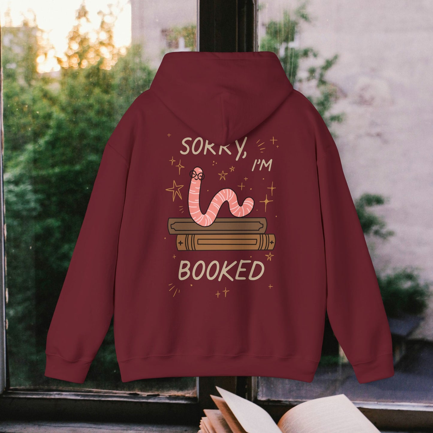 Funny Bookworm Hoodie - "Sorry, I'm Booked" Unisex Heavy Blend Sweatshirt