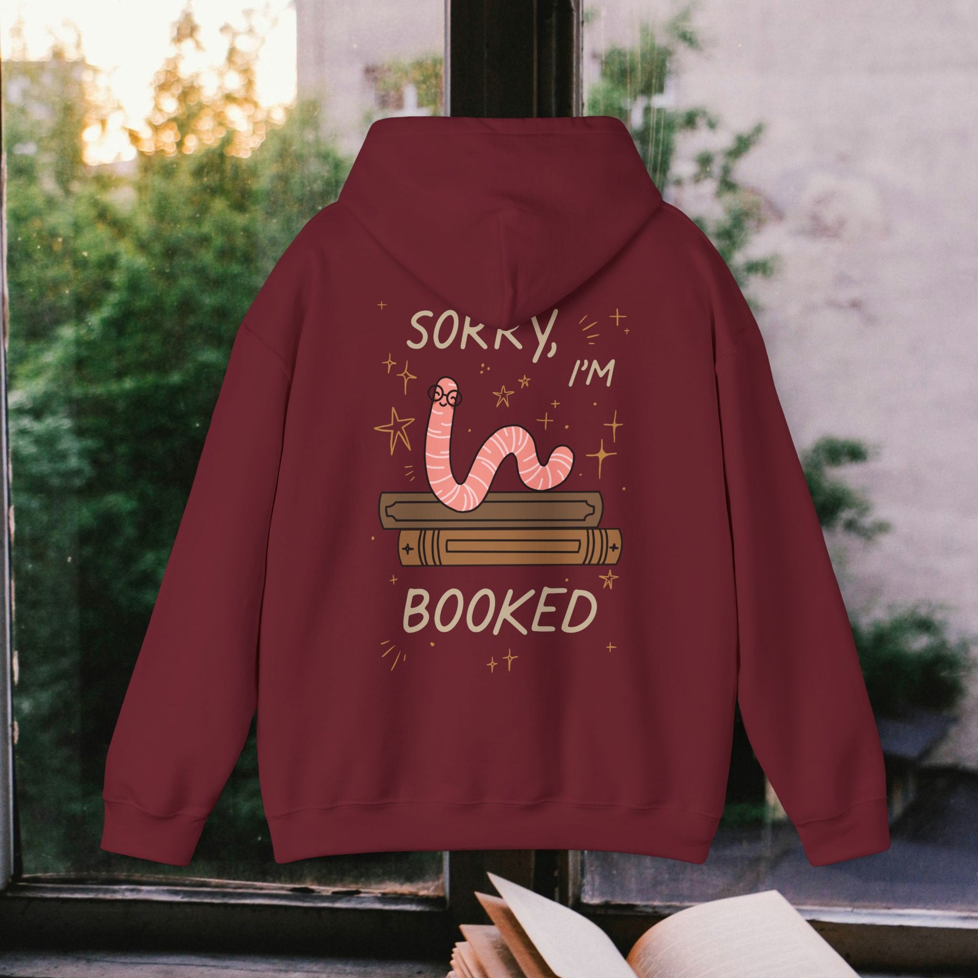 Funny Bookworm Hoodie - "Sorry, I'm Booked" Unisex Heavy Blend Sweatshirt