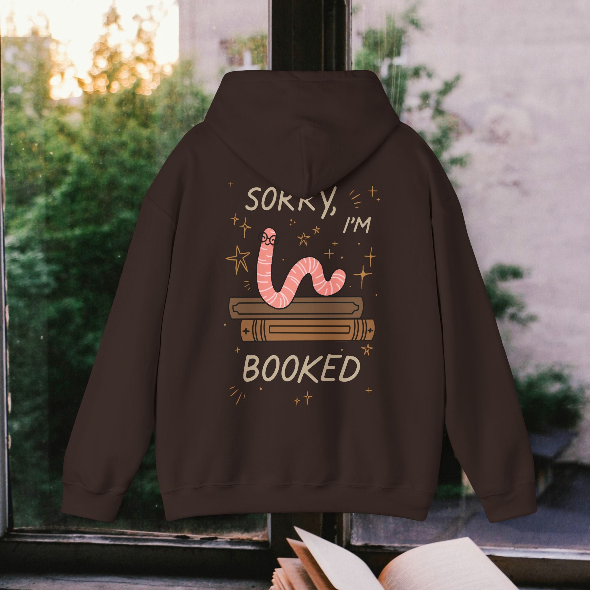 Funny Bookworm Hoodie - "Sorry, I'm Booked" Unisex Heavy Blend Sweatshirt