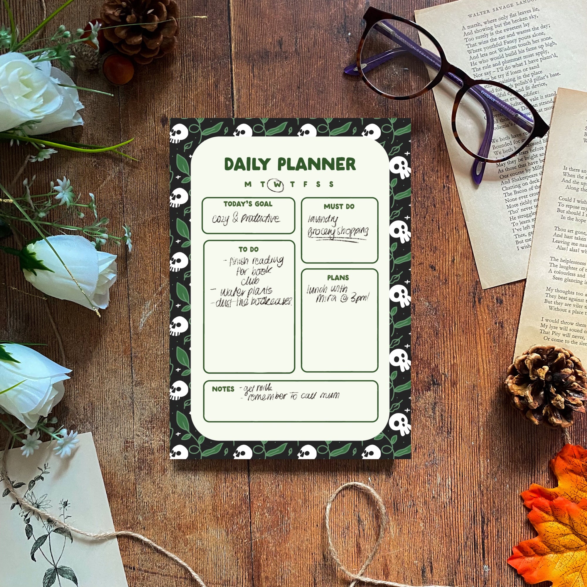 Skull Pattern Daily Planner