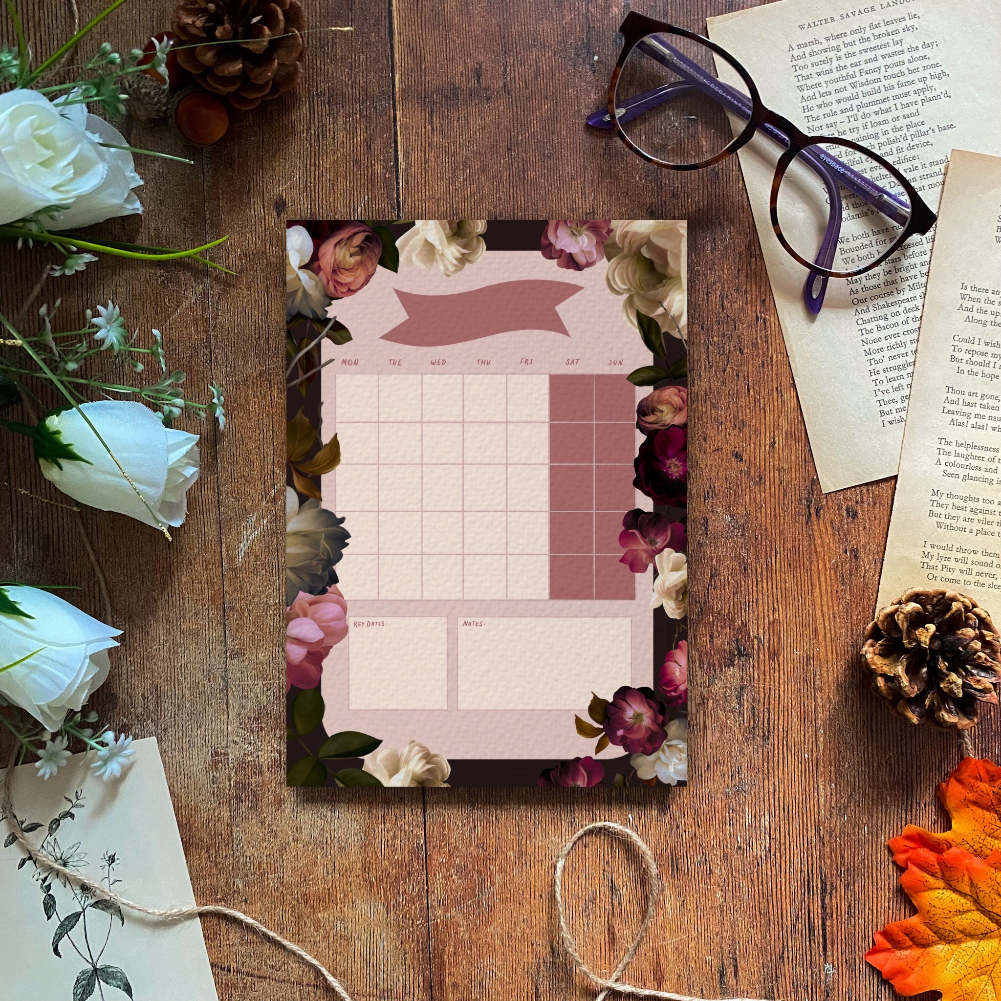 Dark Romance Monthly Planner