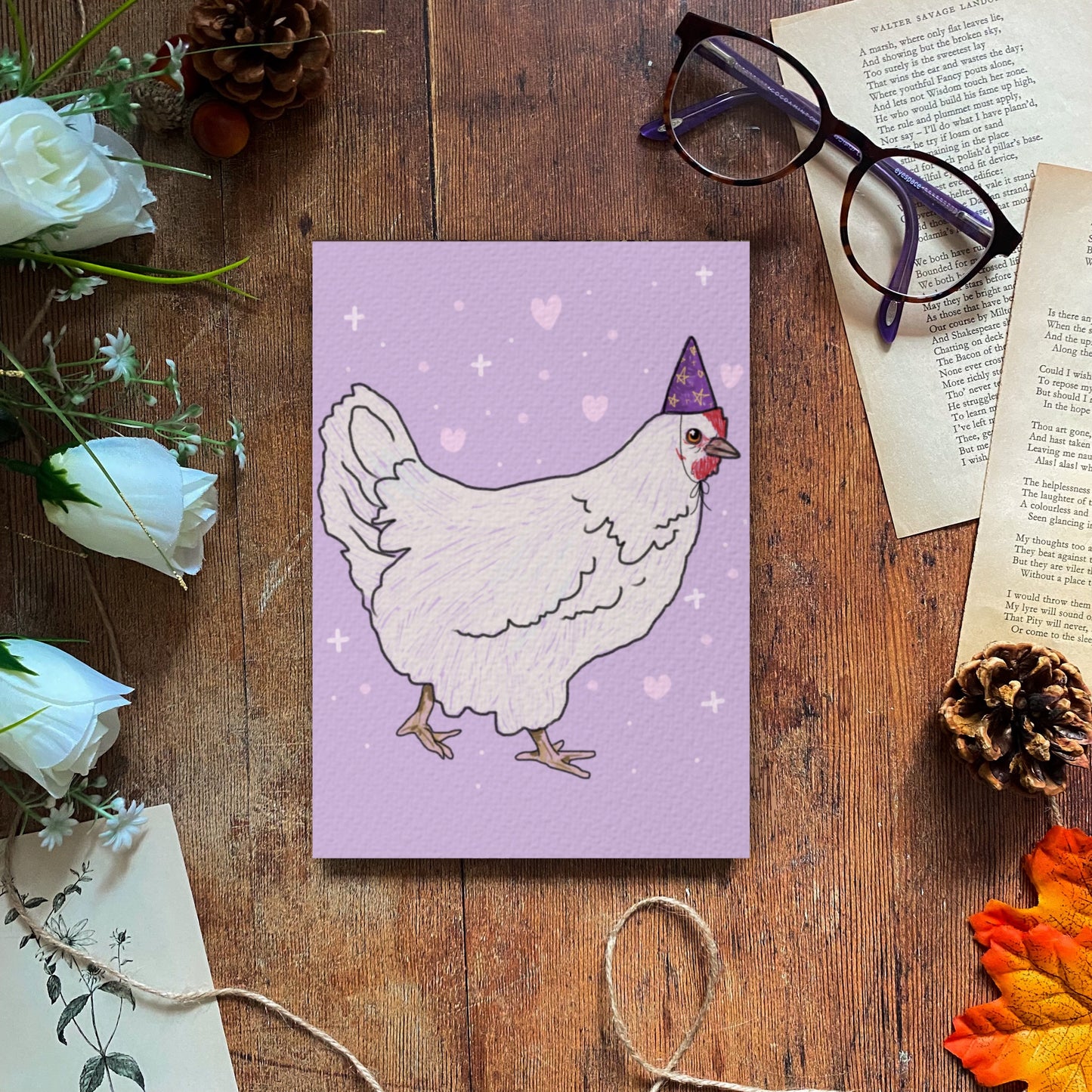 Chicken in a Hat, Art Print