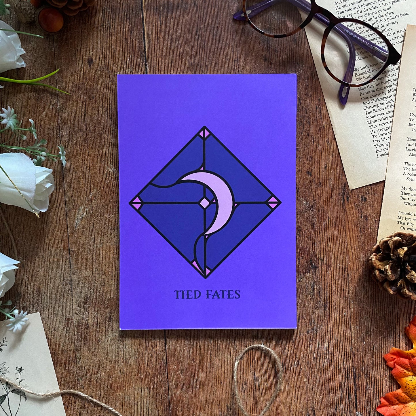 Purple Moon Stained Glass Softcover Notebook