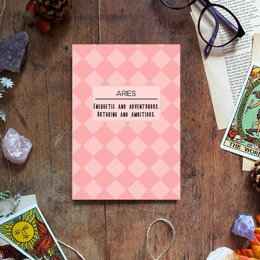 Aries Checkered Zodiac Notebook