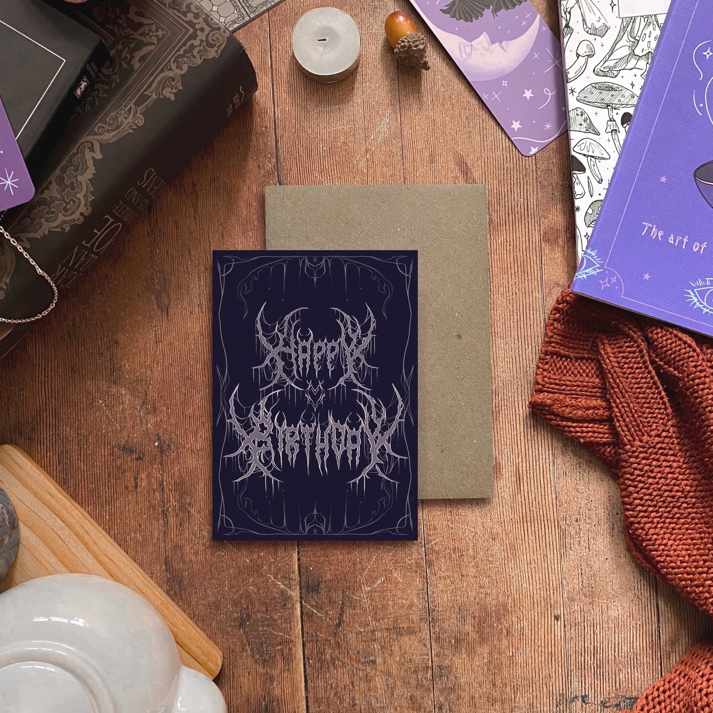 Purple Metal Birthday Card