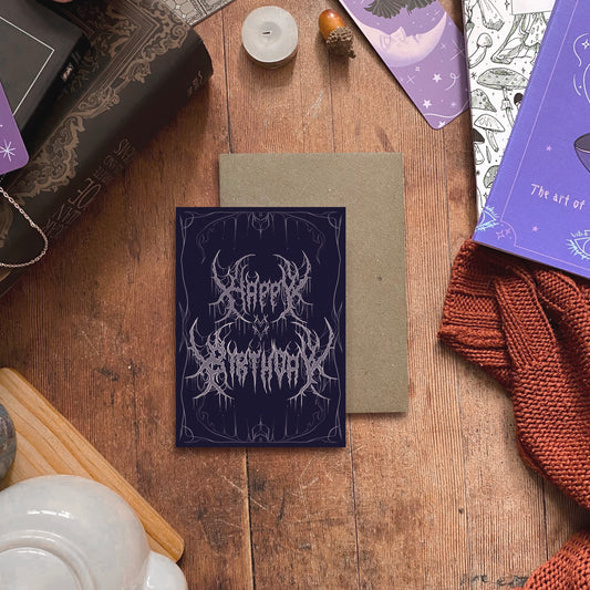 Purple Metal Birthday Card