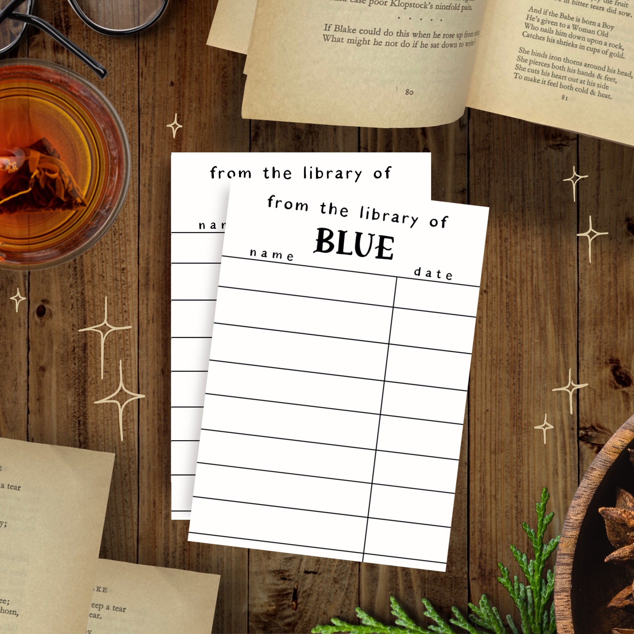 Plain Personalised Library Card – Tied Fates