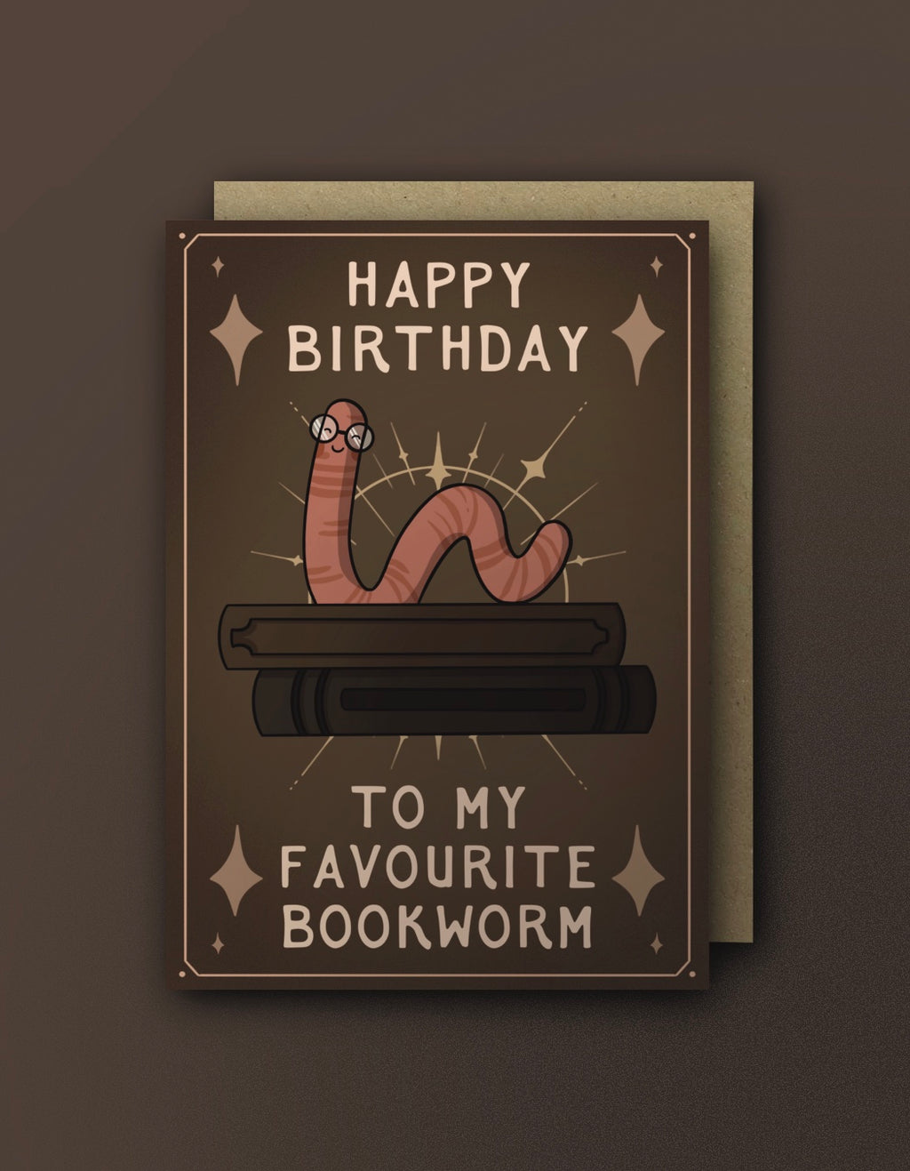 Fave Bookworm, Birthday Card