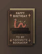 Fave Bookworm, Birthday Card